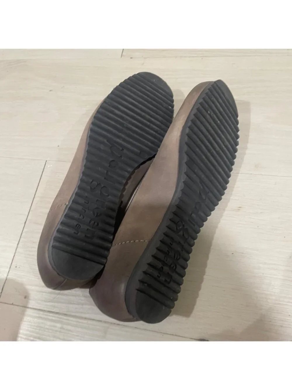 paul green cross front nubuck leather ballerina ballet flats